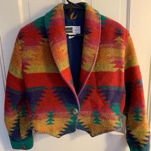 VINTAGE Rhonda Stark Southwest Crop Jacket
